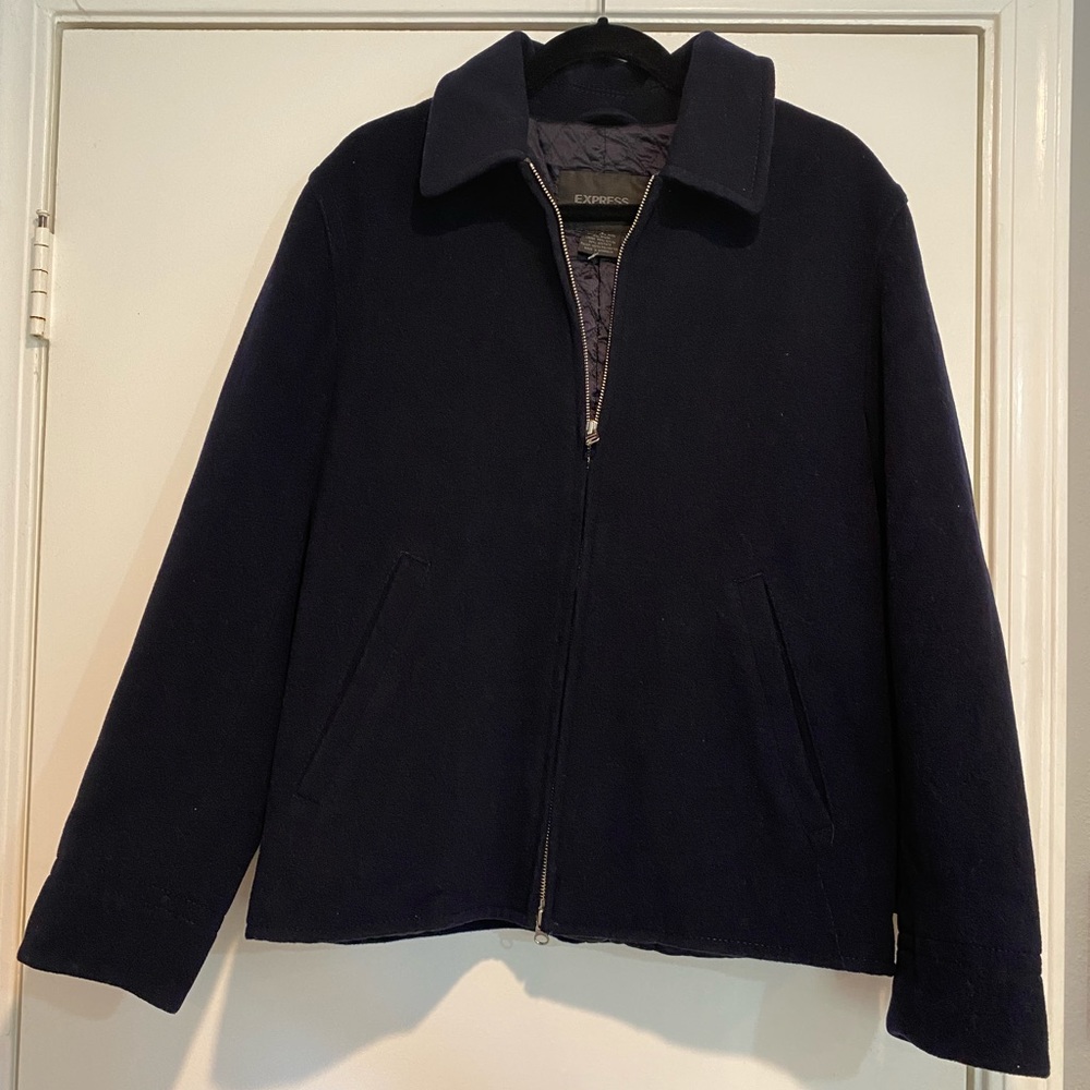 Express men coat navy blue color size S